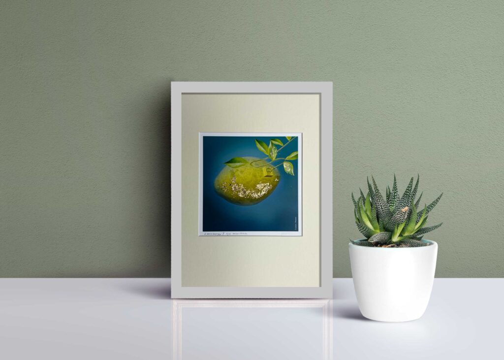Lemon art print in frame