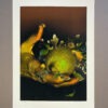 Evergold art print golden hand with lemon botanical