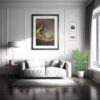 evergold art print with hand and lemon and plants n interior