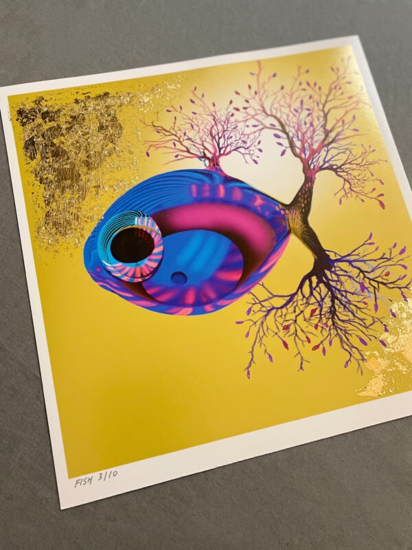 Lemon fish surreal bright colors artwork