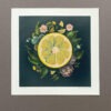 floral art print with lemon